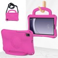 For Samsung Galaxy Tab A9 8.7 SM-X110/X115 Handle Football Shaped EVA Shockproof Tablet Case(Rose Re