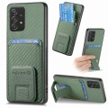 For Samsung Galaxy A13 4G Carbon Fiber Card Bag Fold Stand Phone Case(Green)