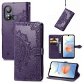 For ZTE Blade L220 Mandala Flower Embossed Leather Phone Case(Purple)