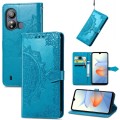 For ZTE Blade L220 Mandala Flower Embossed Leather Phone Case(Blue)