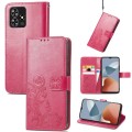 For ZTE Blade A73 4G Four-leaf Clasp Embossed Leather Phone Case(Red)