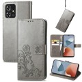 For ZTE Blade A73 4G Four-leaf Clasp Embossed Leather Phone Case(Rrey)