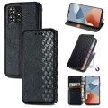 For ZTE Blade A73 4G Cubic Grid Pressed Magnetic Leather Phone Case(Black)