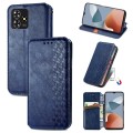 For ZTE Blade A73 4G Cubic Grid Pressed Magnetic Leather Phone Case(Blue)