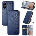 For ZTE Blade A54 Cubic Grid Pressed Magnetic Leather Phone Case(Blue)