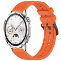 For Huawei Watch GT4 46mm 22mm Textured Silicone Solid Color Watch Band(Orange)