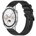 For Huawei Watch GT4 46mm 22mm Textured Silicone Solid Color Watch Band(Black)