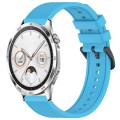 For Huawei Watch GT4 46mm 22mm Textured Silicone Solid Color Watch Band(Sky Blue)