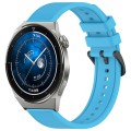 For Huawei Watch GT3 Pro 46mm 22mm Textured Silicone Solid Color Watch Band(Sky Blue)