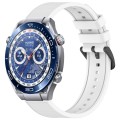 For Huawei Watch Ultimate 22mm Textured Silicone Solid Color Watch Band(White)