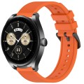 For Huawei Watch Buds 22mm Textured Silicone Solid Color Watch Band(Orange)