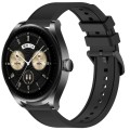 For Huawei Watch Buds 22mm Textured Silicone Solid Color Watch Band(Black)