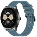 For Huawei Watch Buds 22mm Textured Silicone Solid Color Watch Band(Rock Cyan)