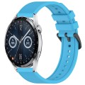 For Huawei Watch GT3 46mm 22mm Textured Silicone Solid Color Watch Band(Sky Blue)