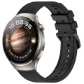 For Huawei Watch 4 22mm Textured Silicone Solid Color Watch Band(Black)