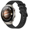 For Huawei Watch 4 Pro 22mm Textured Silicone Solid Color Watch Band(Black)