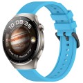 For Huawei Watch 4 Pro 22mm Textured Silicone Solid Color Watch Band(Sky Blue)