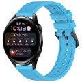 For Huawei Watch 3 22mm Textured Silicone Solid Color Watch Band(Sky Blue)