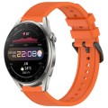 For Huawei Watch 3 Pro 22mm Textured Silicone Solid Color Watch Band(Orange)