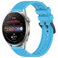For Huawei Watch 3 Pro 22mm Textured Silicone Solid Color Watch Band(Sky Blue)