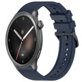 For Amazfit Balance 22mm Textured Silicone Solid Color Watch Band(Midnight Blue)