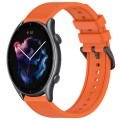 For Amazfit GTR 3 Pro 22mm Textured Silicone Solid Color Watch Band(Orange)