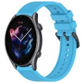 For Amazfit GTR 3 Pro 22mm Textured Silicone Solid Color Watch Band(Sky Blue)