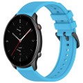 For Amazfit GTR 2e 22mm Textured Silicone Solid Color Watch Band(Sky Blue)