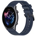 For Amazfit 3 22mm Textured Silicone Solid Color Watch Band(Midnight Blue)