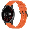 For Garmin Vivoactive 4 22mm Textured Silicone Solid Color Watch Band(Orange)