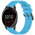 For Garmin Vivoactive 4 22mm Textured Silicone Solid Color Watch Band(Sky Blue)