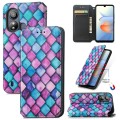 For ZTE Blade L220 CaseNeo Colorful Magnetic Leather Phone Case(Purple Scales)