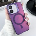 For iPhone 12 MagSafe Lens Holder PC Hybrid TPU Phone Case(Purple)