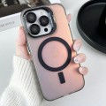 For iPhone 12 Pro MagSafe Lens Holder PC Hybrid TPU Phone Case(Black)