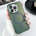 For iPhone 13 Pro Max MagSafe Lens Holder PC Hybrid TPU Phone Case(Green)