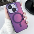 For iPhone 14 MagSafe Lens Holder PC Hybrid TPU Phone Case(Purple)