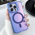 For iPhone 14 Pro MagSafe Lens Holder PC Hybrid TPU Phone Case(Blue)