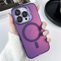 For iPhone 15 Pro MagSafe Lens Holder PC Hybrid TPU Phone Case(Purple)