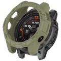 For Garmin Quatix 7 Pro Armored Hollow Half Pack TPU Watch Protective Case(Green)