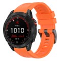 For Garmin Fenix 7 Solar / Sapphire Solar Solid Color Black Buckle Silicone Quick Release Watch Band