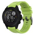 For Garmin Descent G1 / G1 Solar Solid Color Black Buckle Silicone Quick Release Watch Band(Lime gre