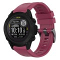 For Garmin Descent G1 / G1 Solar Solid Color Black Buckle Silicone Quick Release Watch Band(Wine Red