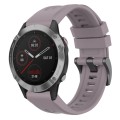For Garmin Fenix 6 GPS Solid Color Black Buckle Silicone Quick Release Watch Band(Purple)