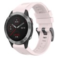 For Garmin Fenix 6 GPS Solid Color Black Buckle Silicone Quick Release Watch Band(Pink)