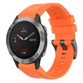 For Garmin Fenix 6 GPS Solid Color Black Buckle Silicone Quick Release Watch Band(Orange)