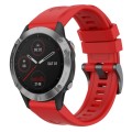 For Garmin Fenix 6 GPS Solid Color Black Buckle Silicone Quick Release Watch Band(Red)
