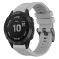For Garmin Fenix 6 Pro GPS Solid Color Black Buckle Silicone Quick Release Watch Band(Gray)