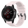 For Garmin Fenix 5 / Fenix 5 Plus Solid Color Black Buckle Silicone Quick Release Watch Band(Pink)