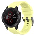 For Garmin Fenix 5 / Fenix 5 Plus Solid Color Black Buckle Silicone Quick Release Watch Band(Yellow)