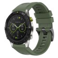 For Garmin MARQ Solid Color Black Buckle Silicone Quick Release Watch Band(Dark Green)